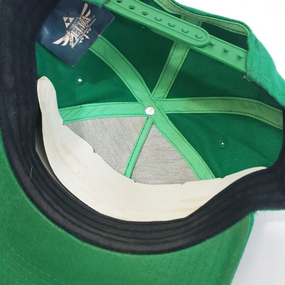 THE LEGEND OF ZELDA SNAPBACK HAT Green&Gold triforce logo FlatBill Link WOOL Men - Picture 8 of 10